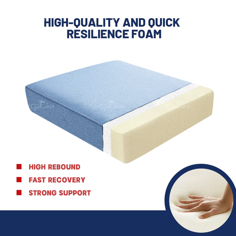ARTPLAN All-Weather Indoor/Outdoor Chair Cushions Set with Deep Seat & Back Pillows - Waterproof Patio Furniture Cushions for Garden, Deck, Poolside & Porch Relaxation