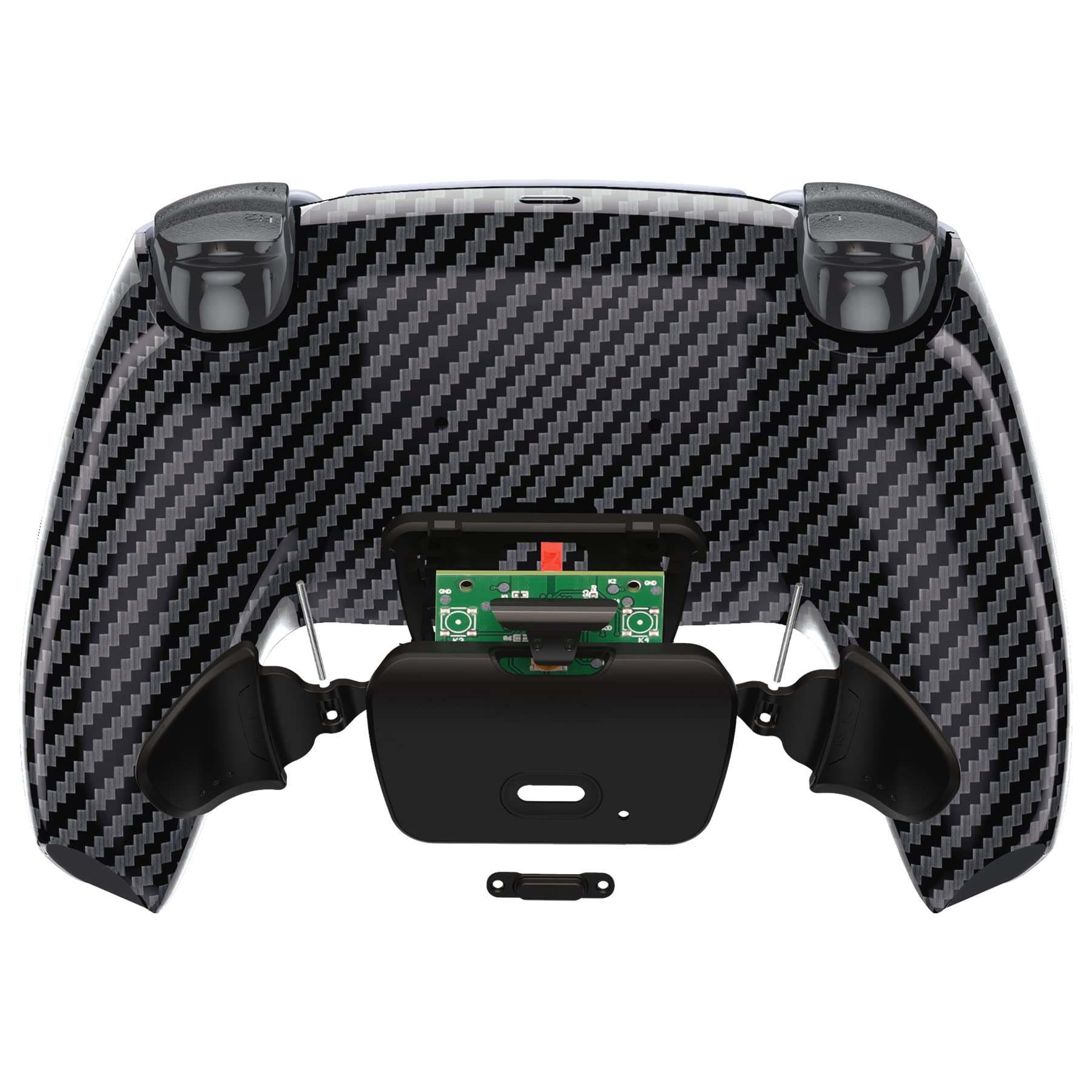 eXtremeRate Graphite Carbon Fiber PS5 Controller Remap Kit for BDM-010/020 - Upgrade Board, Back Shell & Paddles (Controller Not Included) | Enhanced Gaming Performance for FPS, Racing & Competitive Play