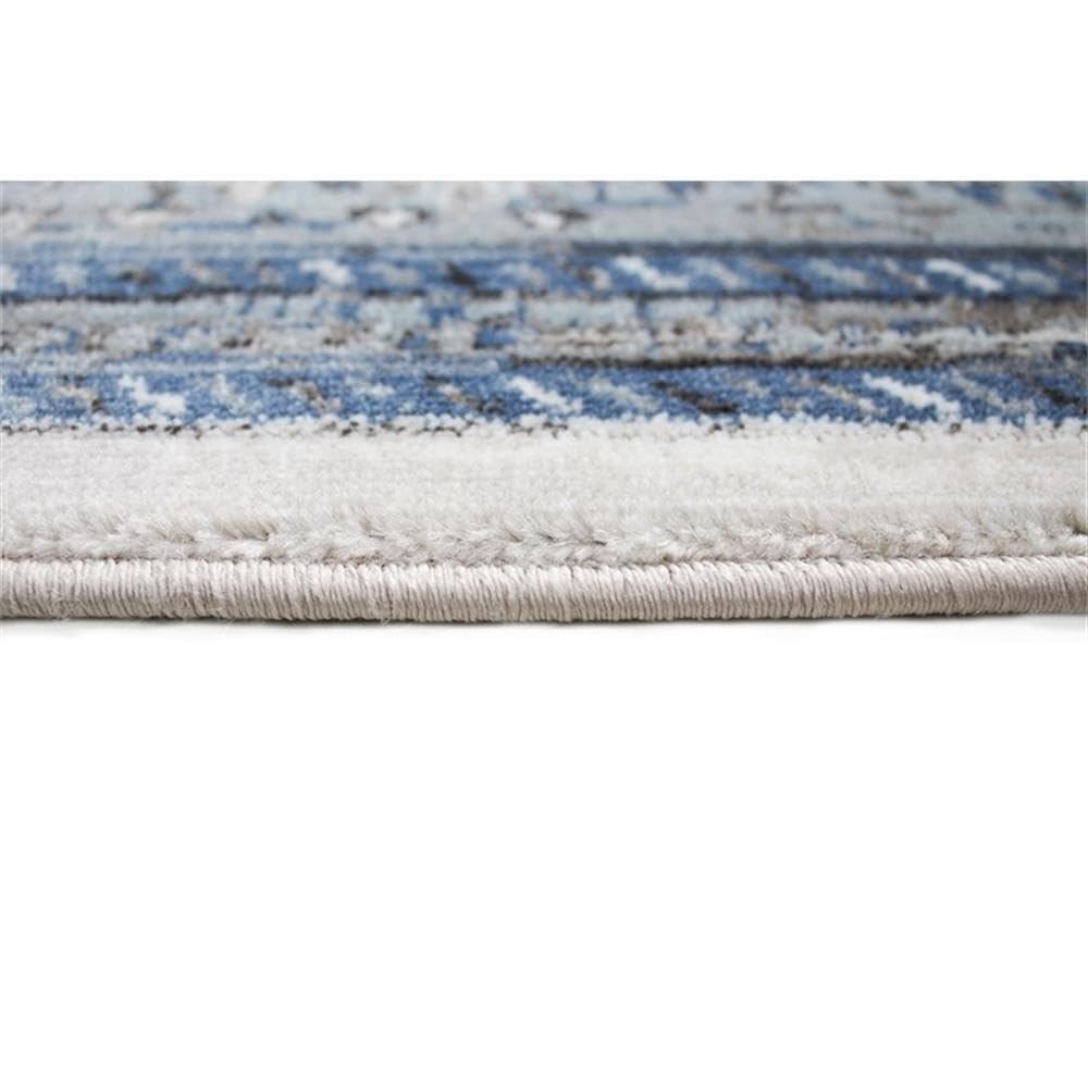Bashian Collection Luxury Power Loom Polypropylene Area Rug - 8.6’ x 11.6’ Ivory Blue Runner Rug for Entryway, Living Room, Bedroom - Soft Durable Home Decor for Modern Interior Design