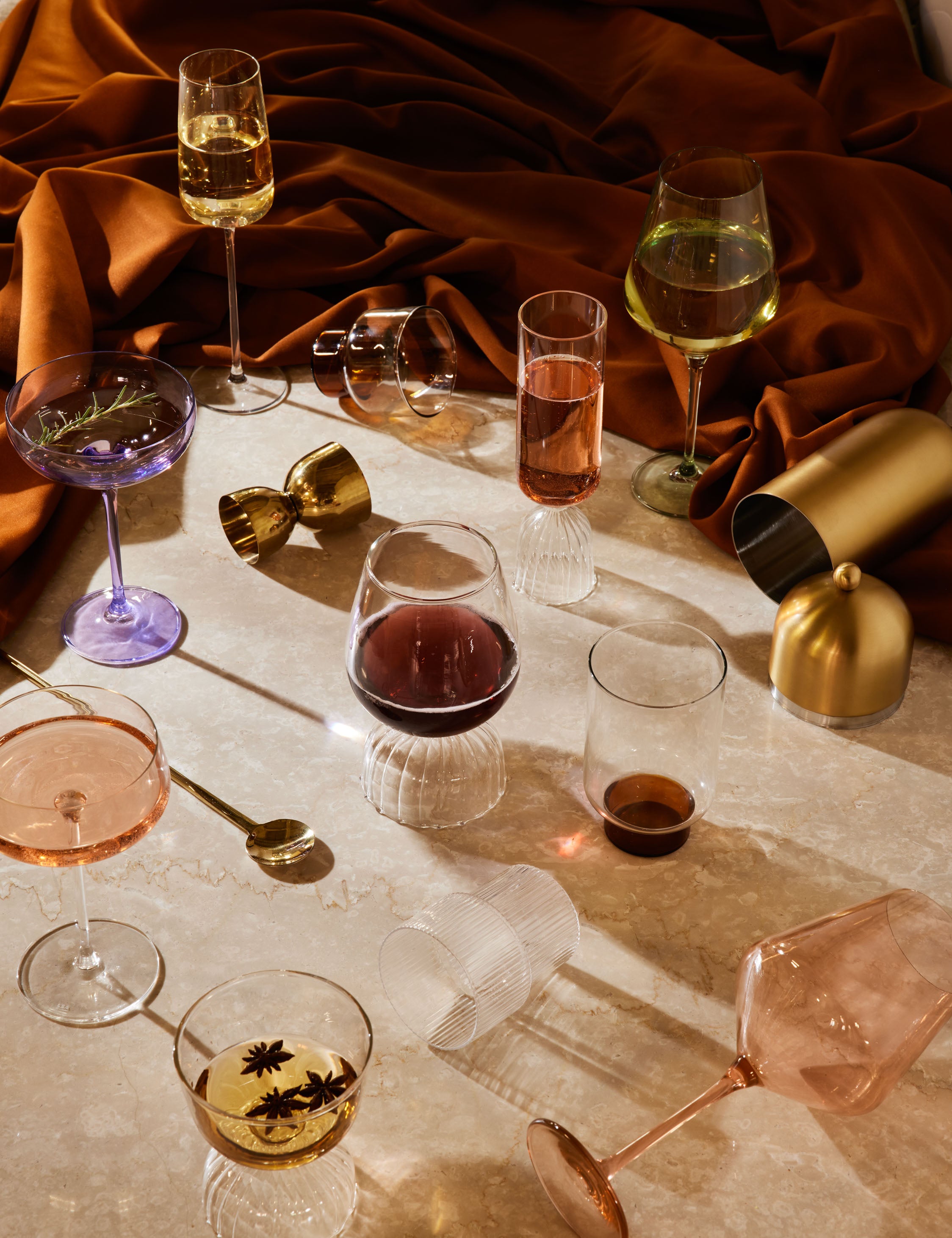Elegant Estelle Colored Glass Champagne Coupes Set of 2 - Perfect for Weddings, Parties & Romantic Dinners