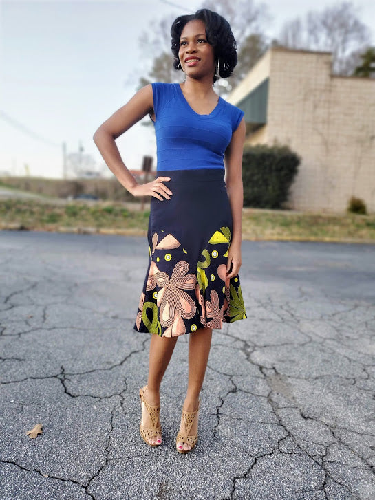 Stylish African Print Skirt DPXS421 | Vibrant Ankara Fabric Wrap Skirt for Women | Perfect for Cultural Events, Weddings & Summer Outfits