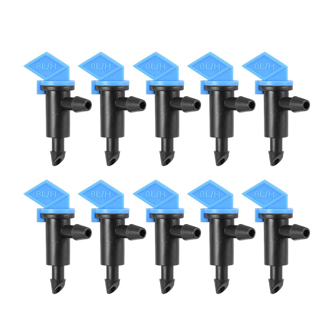 uxcell 2 GPH 8L/H Flag Dripper Emitters - 30pcs Plastic Drip Irrigation Sprinklers for Garden, Lawn & Plants - Compatible with 4/7mm Hose - Perfect for Water Conservation & Efficient Plant Hydration