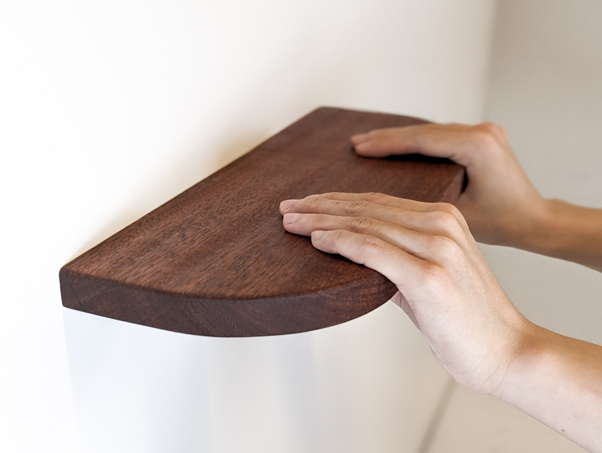 Stylish Thin Oak Floating Shelf with Rounded Corners - Wall Mounted Wooden Shelves for Living Room, Kitchen, Bathroom & Office Decor