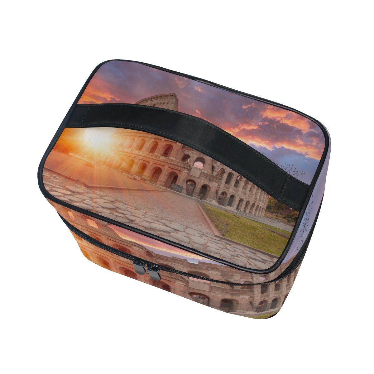 Cooper Girl Rome Colosseum Amphitheater Cosmetic Bag - Waterproof Travel Makeup Train Case Storage Organizer for Women | Perfect for Travel, Gym & Daily Use
