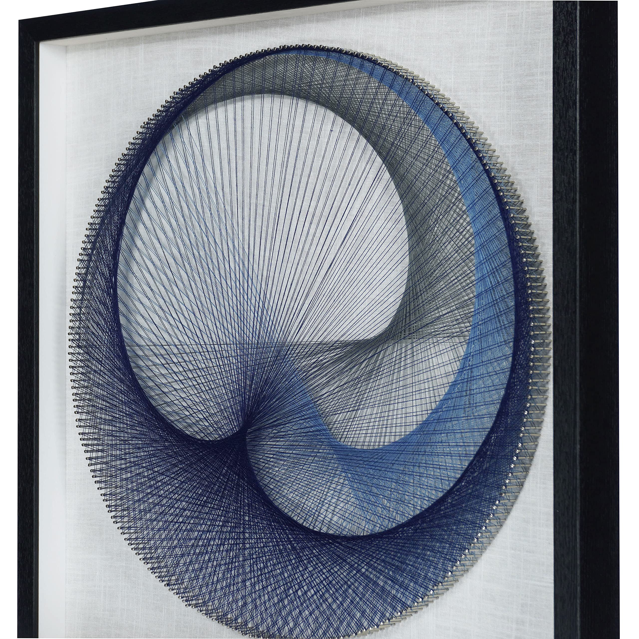 Abstract Blue String Art Shadow Box Wall Decor - Handmade Modern Home Decor for Living Room, Bedroom & Office - Unique Gift Idea for Housewarming & Birthday