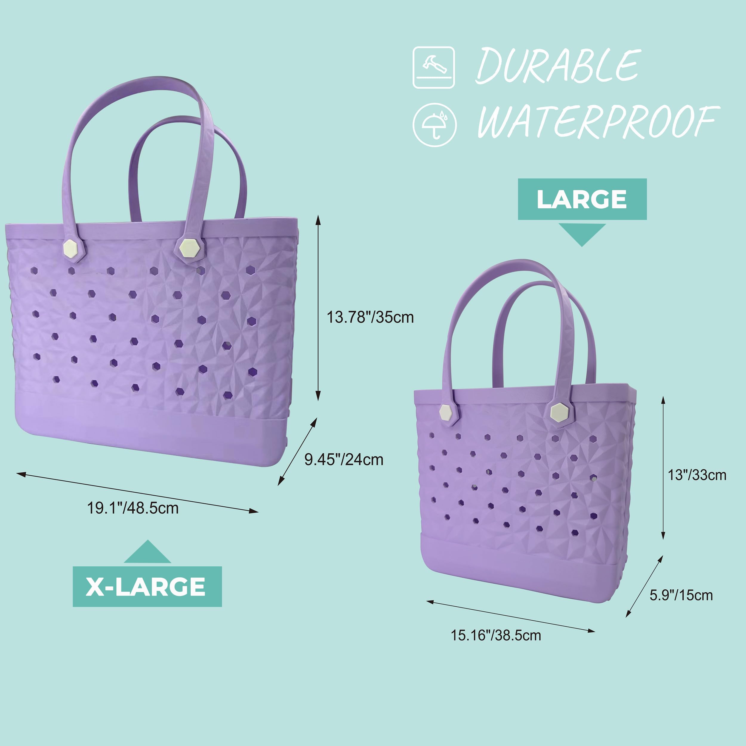 Rubber Beach Tote Bag - Waterproof & Tip-Proof Outdoor Bag for Beach, Boat, Pool, Sports | Perfect for Travel, Gym & Shopping
