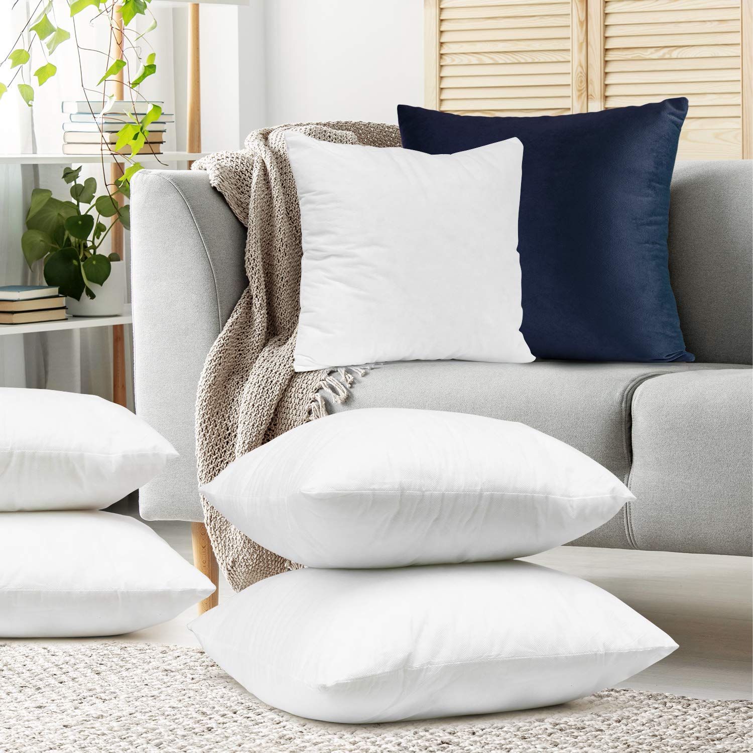 Premium Clara Clark Throw Pillows - 26x26 Inch Decorative Couch Pillow Inserts (Set of 4) for Living Room, Bedroom & Sofa Decor - Soft & Stylish Home Accent Pillows