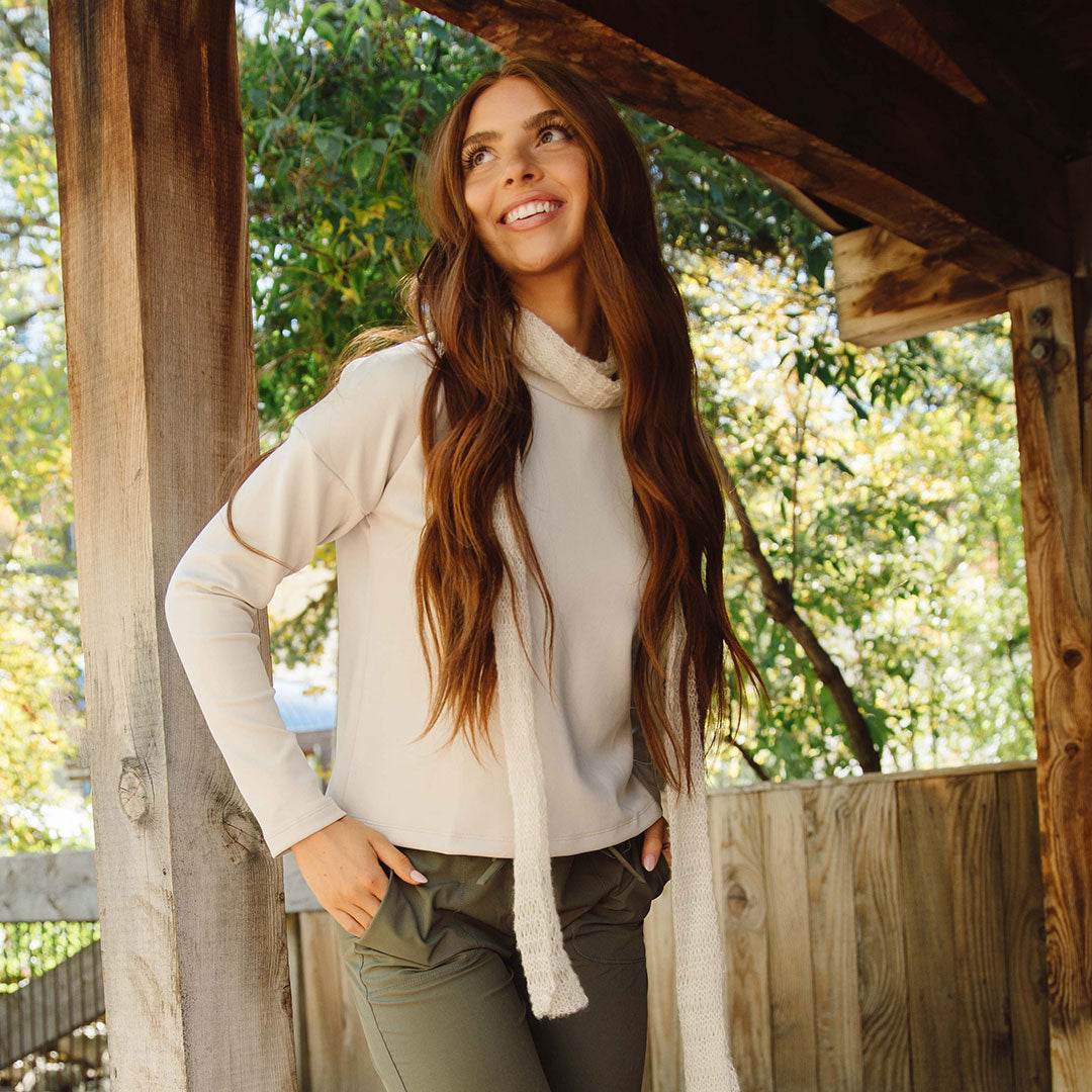 Brighton Women's Stone Pullover Sweater - Cozy Knit Top for Fall & Winter | Perfect for Casual Outfits, Office Wear & Layering