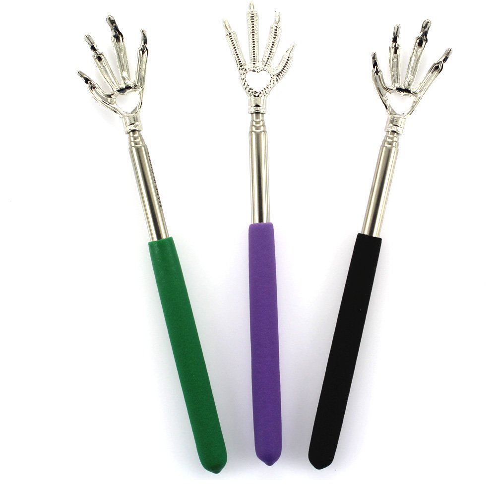 YPY 3-Pack Extendable Back Scratcher with Eagle Claw Design - Random Colors - Perfect for Back Itch Relief, Gifts & Travel Accessories