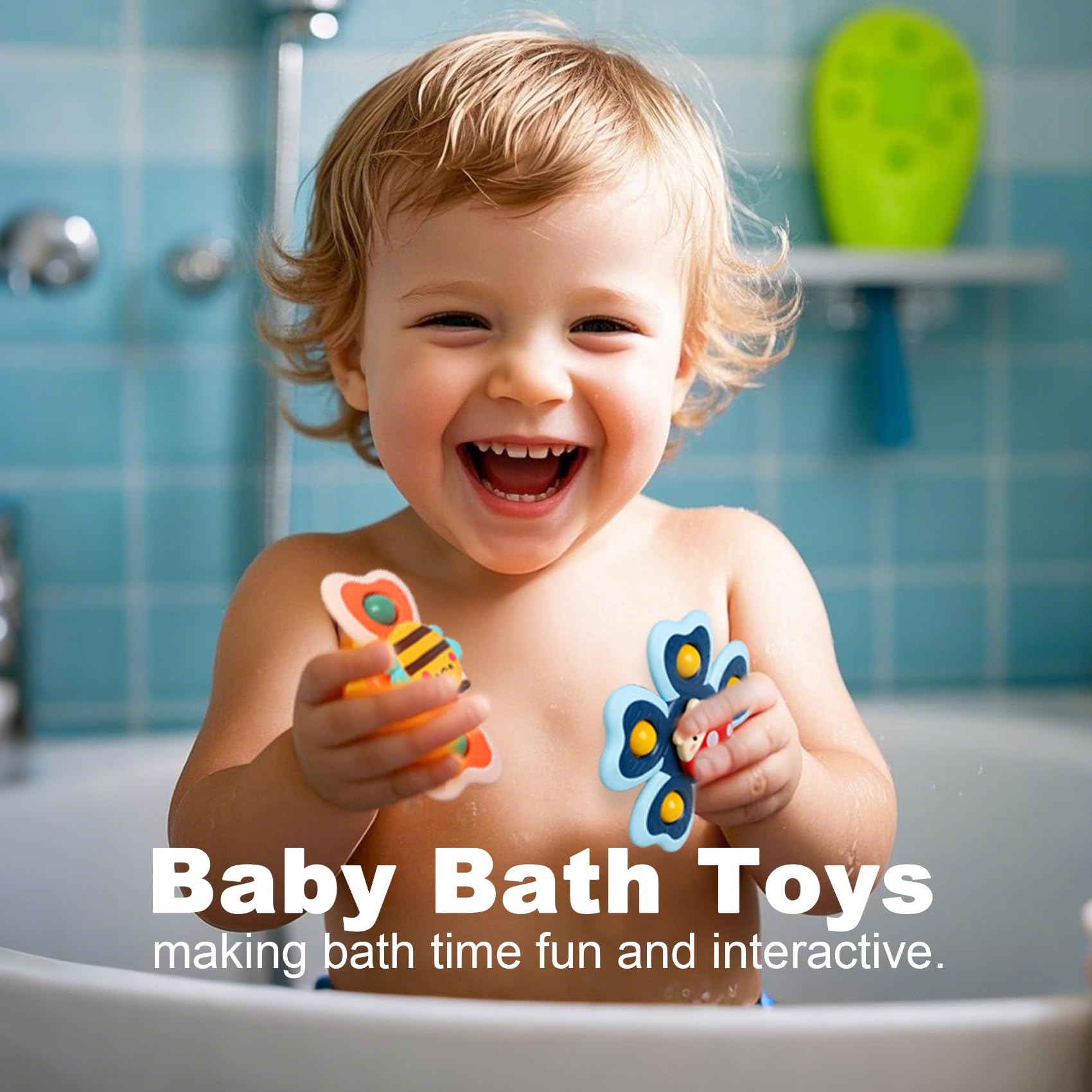 **Sensory Suction Cup Toys for Babies 1-2 Years - Fidget Spinner & Simple Dimple Toys for Toddlers 6-18 Months - Bath & Travel Toys for Boys & Girls - Perfect for Easter & Birthday Gifts**    *(Use at home, in the car, or during bath time to keep babies engaged and happy!)*