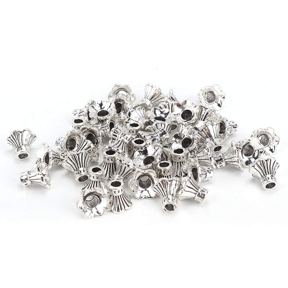 50Pcs Vintage Bead End Caps for DIY Jewelry Making - Bracelet Beads & Pendant Charms - Perfect for Handmade Necklaces, Earrings, and Craft Projects