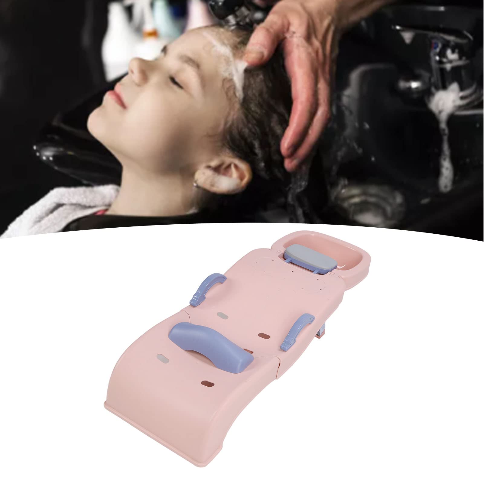 Foldable Anti-Slip Kids Shampoo Chair with Wash Basin - Safe Hair Washing Seat for Toddlers & Children Ages 0-10 (Sakura Pink) | Perfect for Bath Time, Baby Hair Care & Home Salon Use