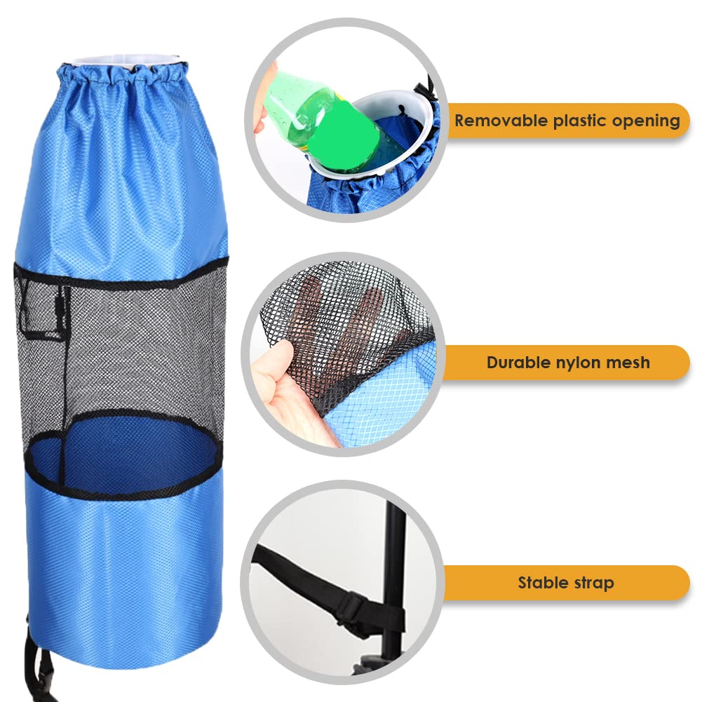 **Reusable Mesh Boat Trash Bag - Portable & Foldable Garbage Can for Boats, Kayaks, Camping, ATV & RV - Perfect for Outdoor Adventures & Marine Cleanup**