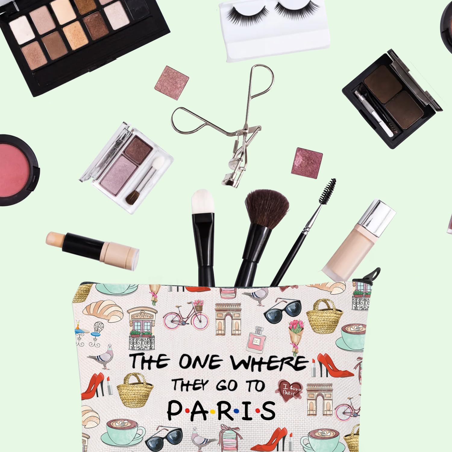Paris Themed Makeup Bag - Perfect Gift for France Lovers, Travel Enthusiasts & Paris Souvenir Collectors - Ideal for Travel, Housewarming & Welcome Gifts - Great for Vacations, Bridal Showers & Themed Parties