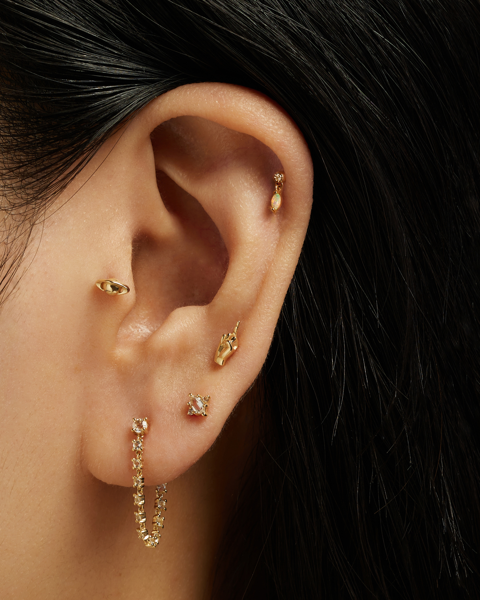 14K Gold Manic Monday Stud Earrings - Elegant & Minimalist Jewelry for Everyday Wear | Perfect for Work, Parties & Special Occasions
