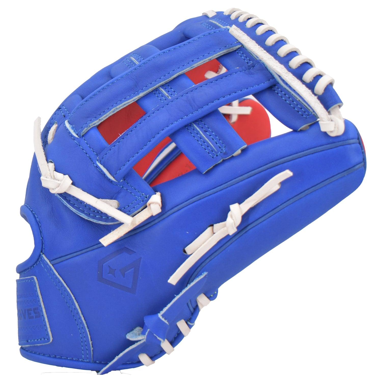 Premium GEM002 Softball Fielding Glove - Royal/Red/White | High-Quality Leather for Enhanced Performance | Perfect for Practice, Games & Training Sessions
