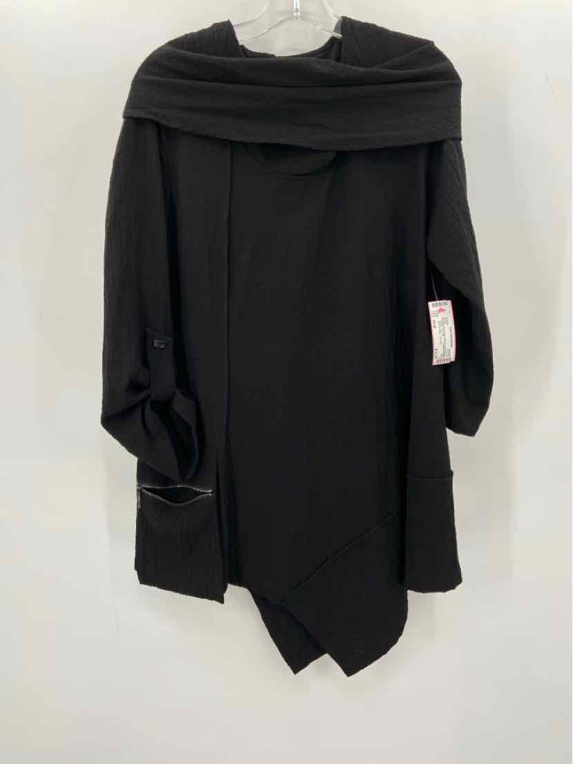 Pre-Owned Ali Miles Black Tunic Blouse for Women Size Small - Casual Office Wear & Layering Piece