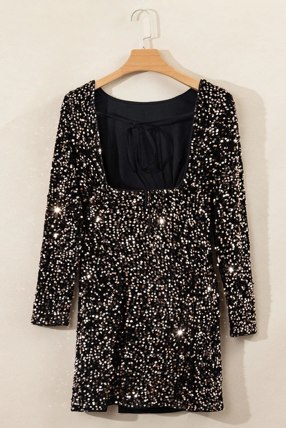 Sparkly Backless Sequin Party Dress for Women - Elegant Round Neck Long Sleeve Formal Gown for Evening Events, Prom, Cocktail Parties & Special Occasions