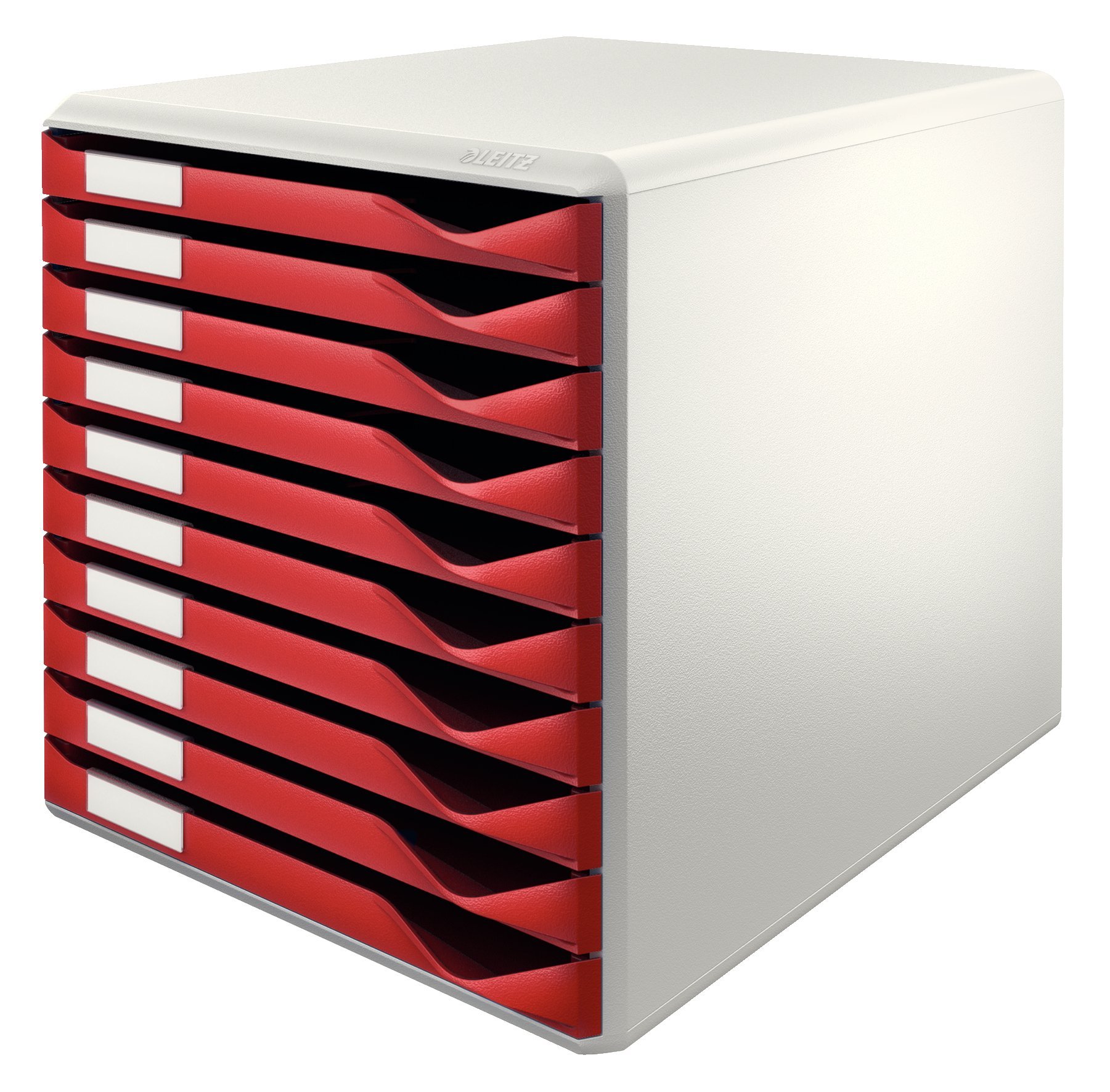 Leitz 52810028 10-Drawer A4 Filing Cabinet - Office Document Organizer with Form Set in Bordeaux Red | Perfect for Home & Office Paper Storage & Organization