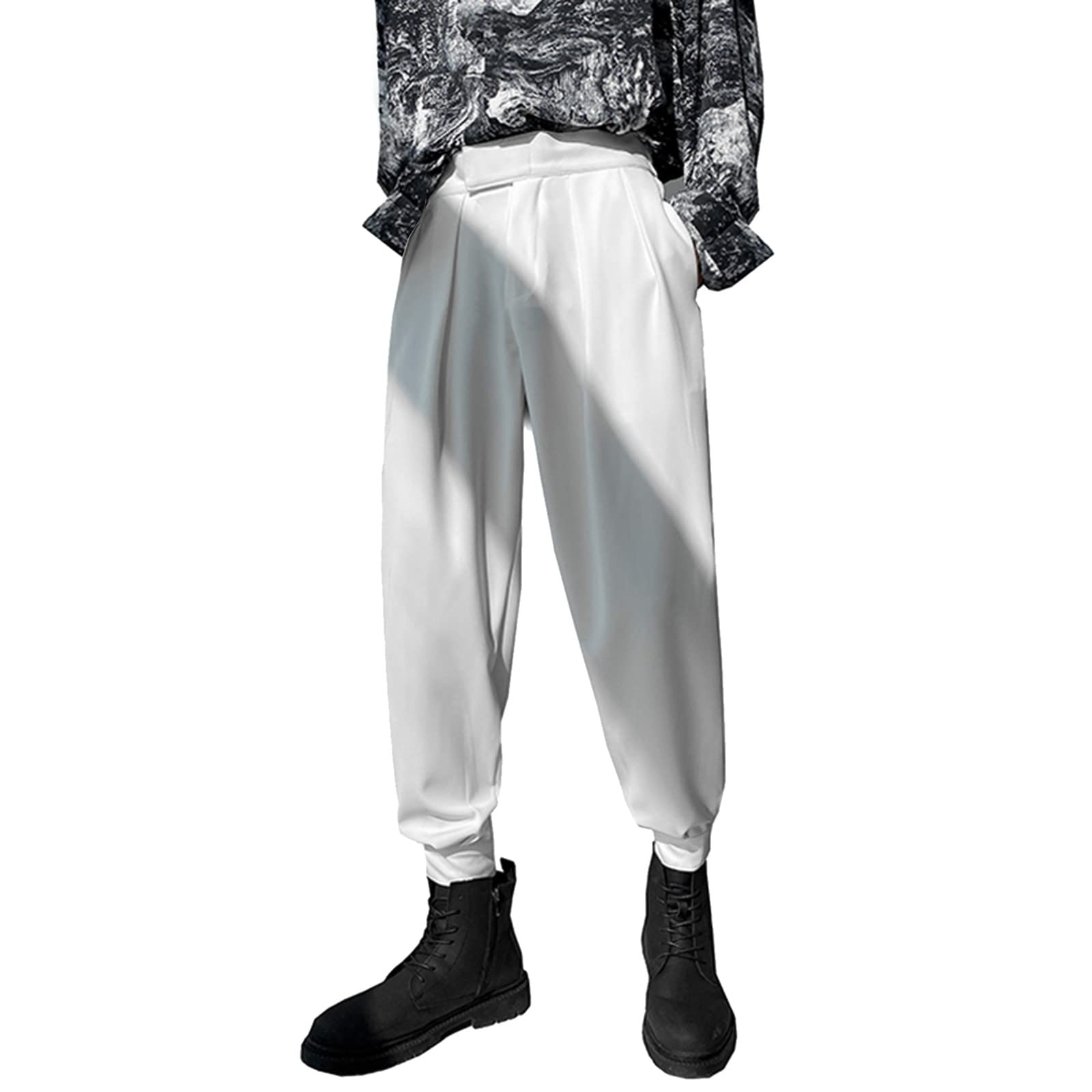 Ninth Color Men's Casual Solid Color Spring Trousers - Comfortable Drape Fit Pants for Business Casual & Office Wear | Perfect for Work, Dating & Daily Outfits