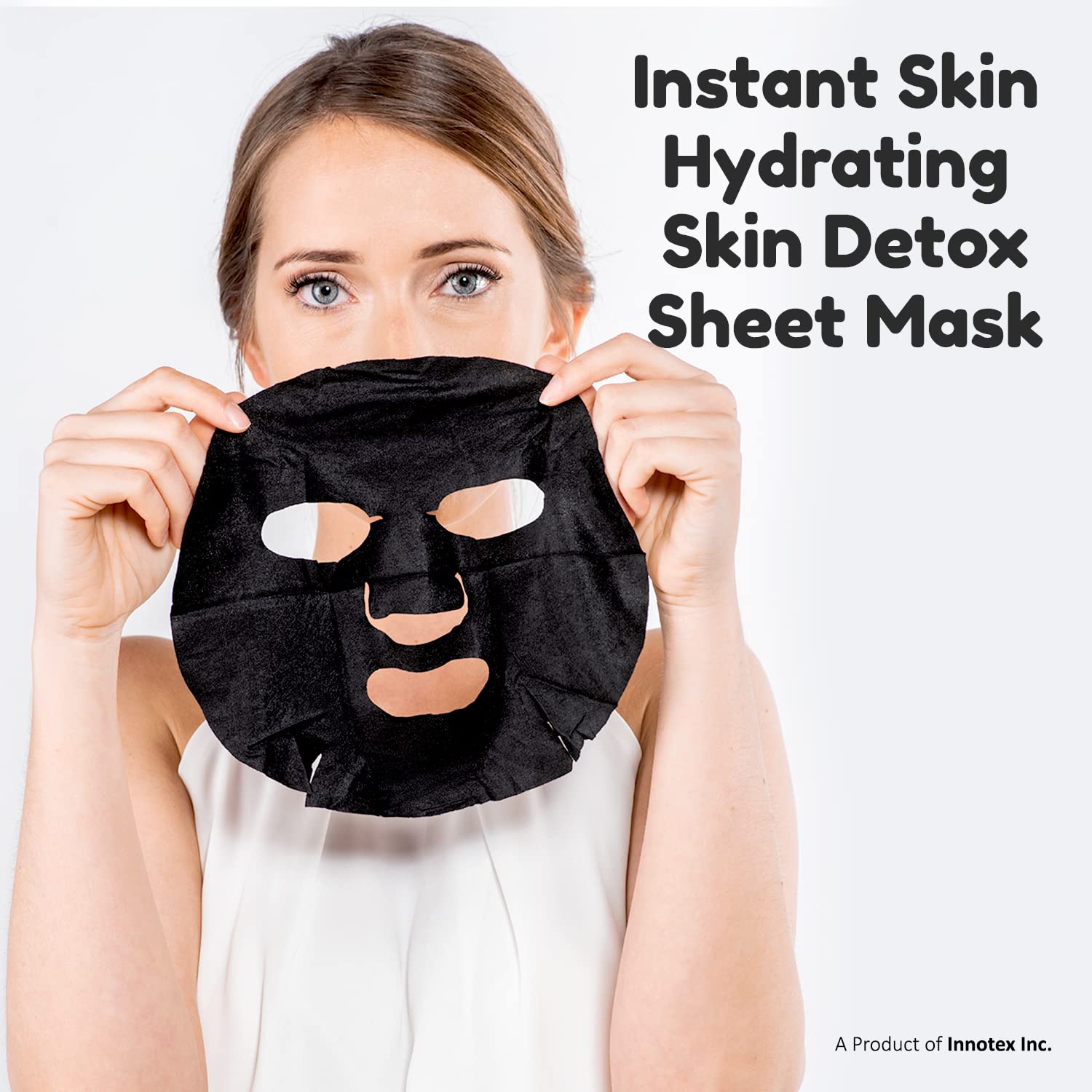 Masking Diva Charcoal Face Sheet Mask - Natural Bamboo & Tea Tree Facial Mask with Detoxifying Charcoal for Deep Cleansing, Anti-Aging & Skin Purification (Pack of 4) | Perfect for Spa Nights, Self-Care Routines & Glowing Skin