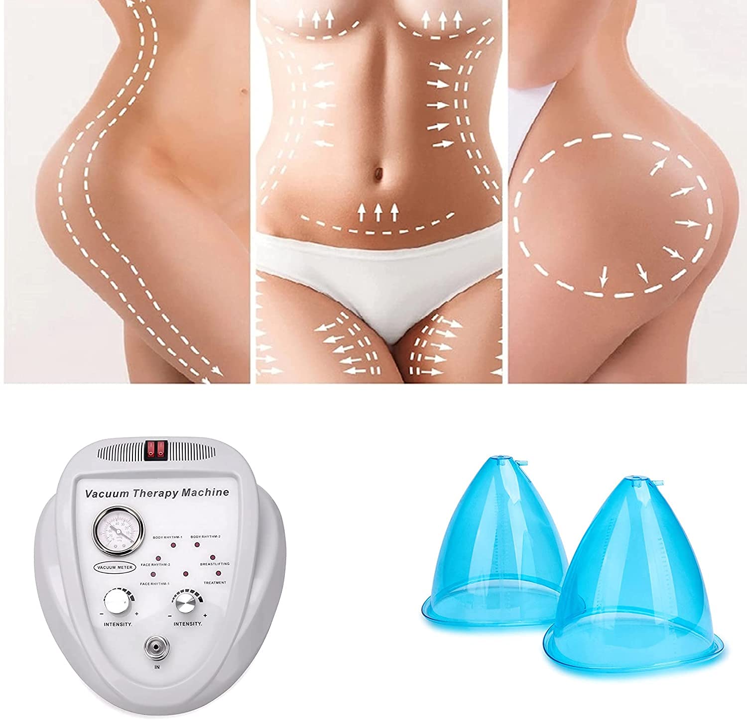 3 Pairs Vacuum Cupping Therapy Set – 180ml/160ml/120ml Premium Silicone Cups for Body Massage, Cellulite Reduction & Pain Relief – Buttocks, Back & Legs Massager – Home Spa & Professional Use