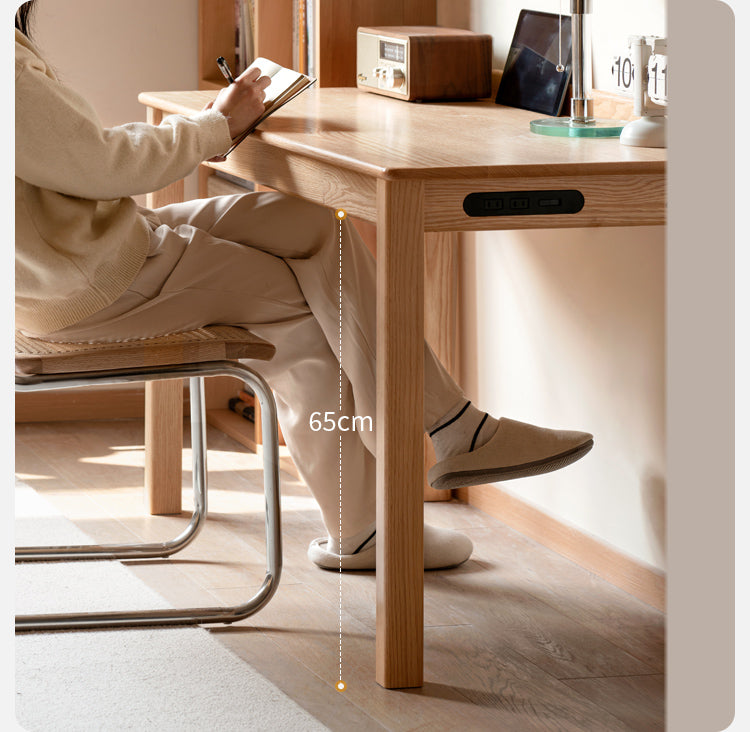 Premium Oak Solid Wood Office Desk - Durable & Stylish Home Office Furniture for Work & Study
