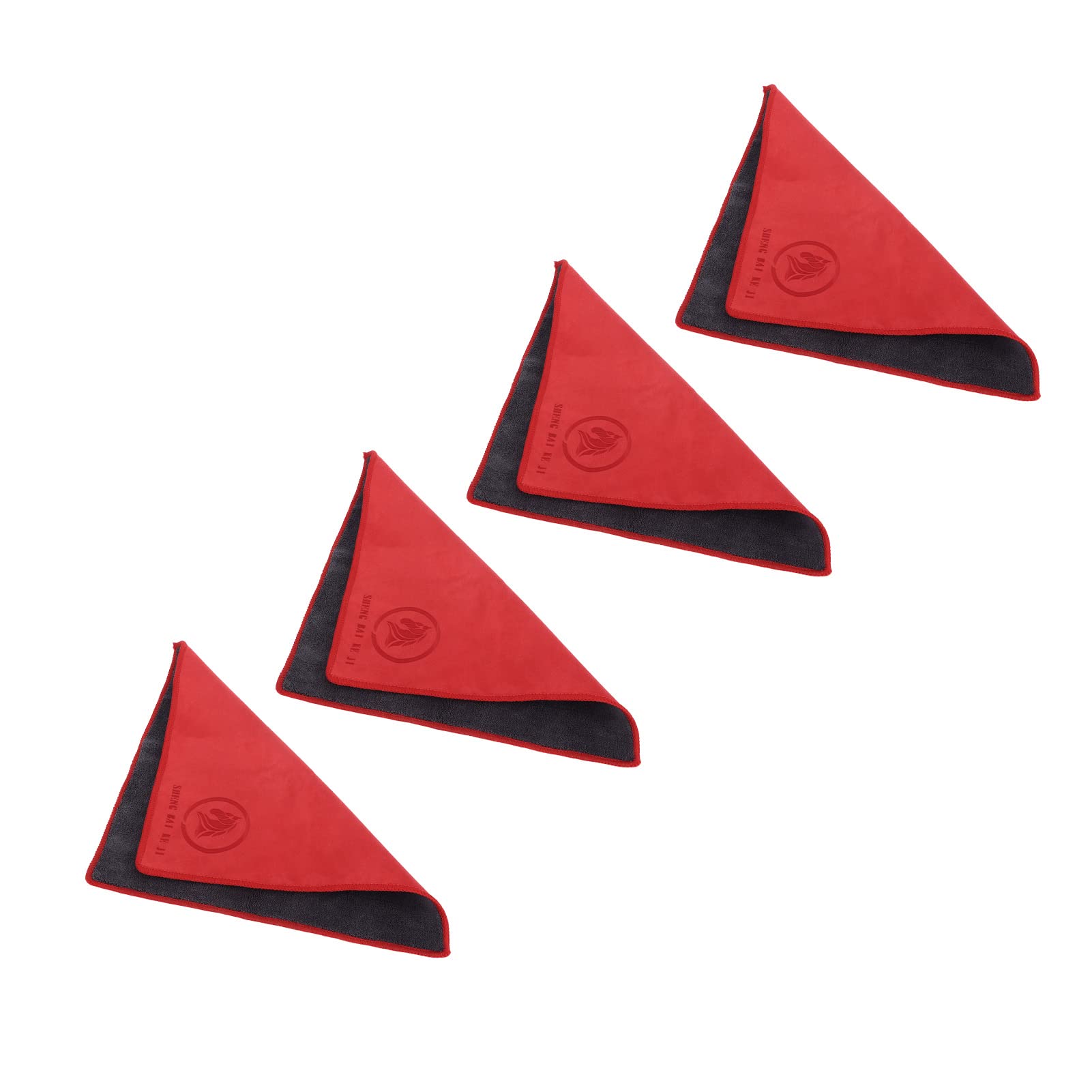 Fybida 4-Pack Plush Microfiber Drying Towels - Ultra Absorbent Coral Velvet Double Sided Kitchen Towels for Dishes, Glassware & Countertops (Red) - Perfect for Kitchen Cleaning & Quick Drying