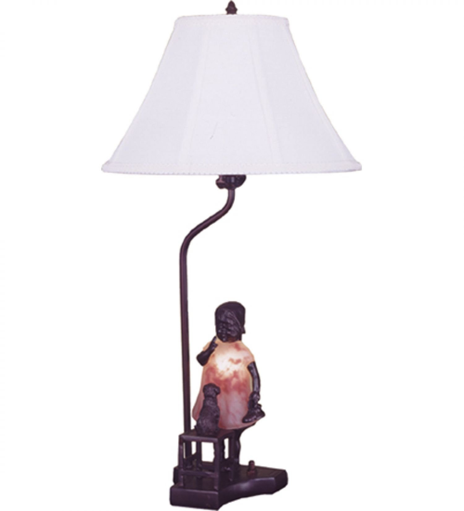 StarSun Depot 14.5 Inch Tall Silhouette Girl with Puppy Night Light - Decorative Accent Lamp for Nursery, Bedroom & Living Room - Cute Animal Themed Lighting for Kids Room Decor