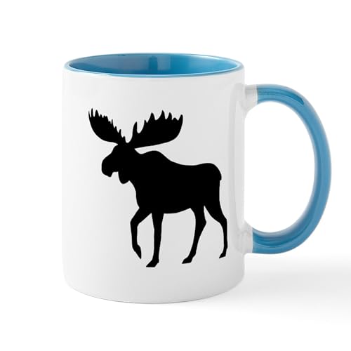 White/Blue Inside - Moose Mug