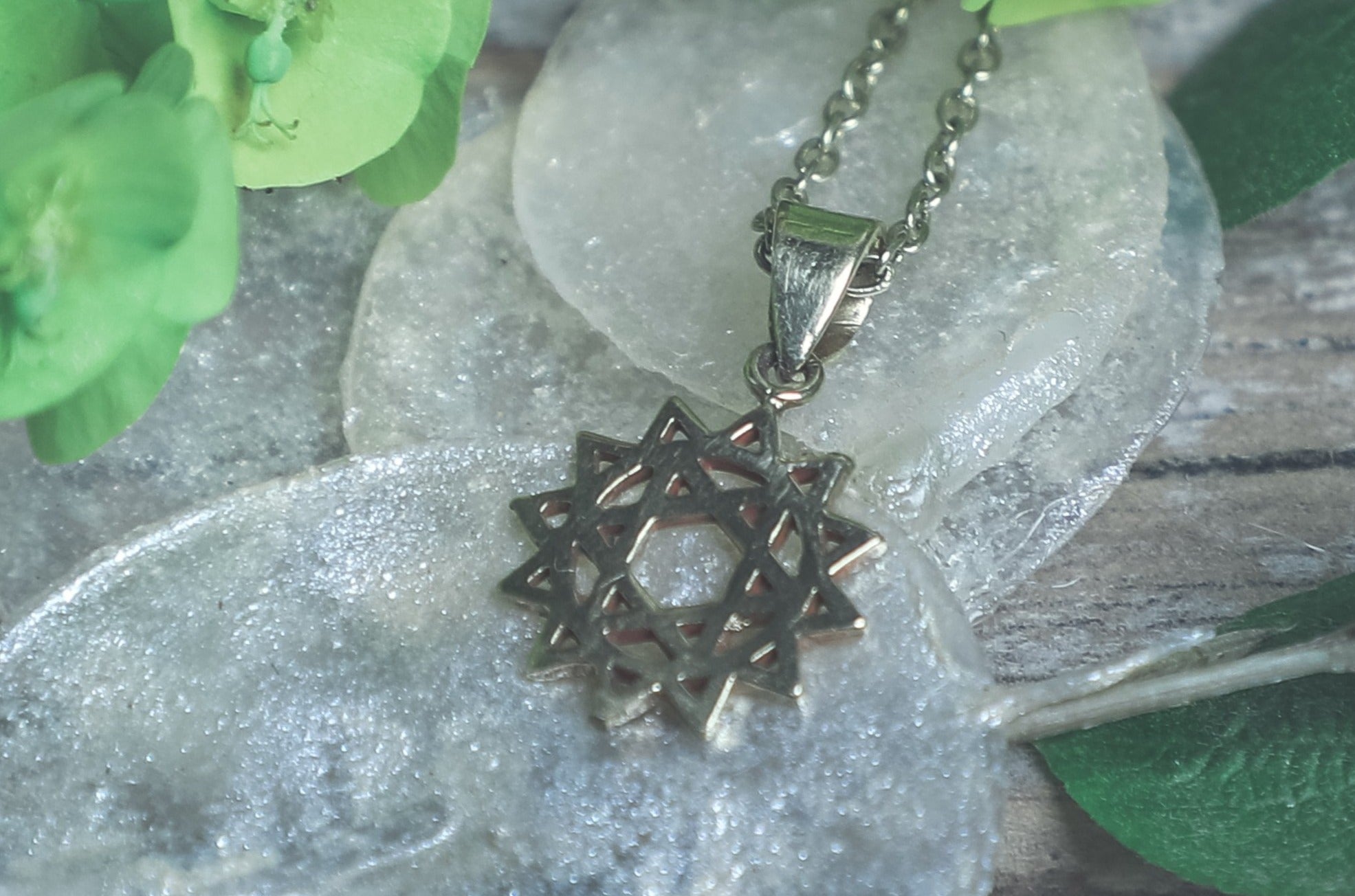 Heart Chakra Necklace in Pure Brass - Spiritual Jewelry for Meditation, Yoga & Energy Healing