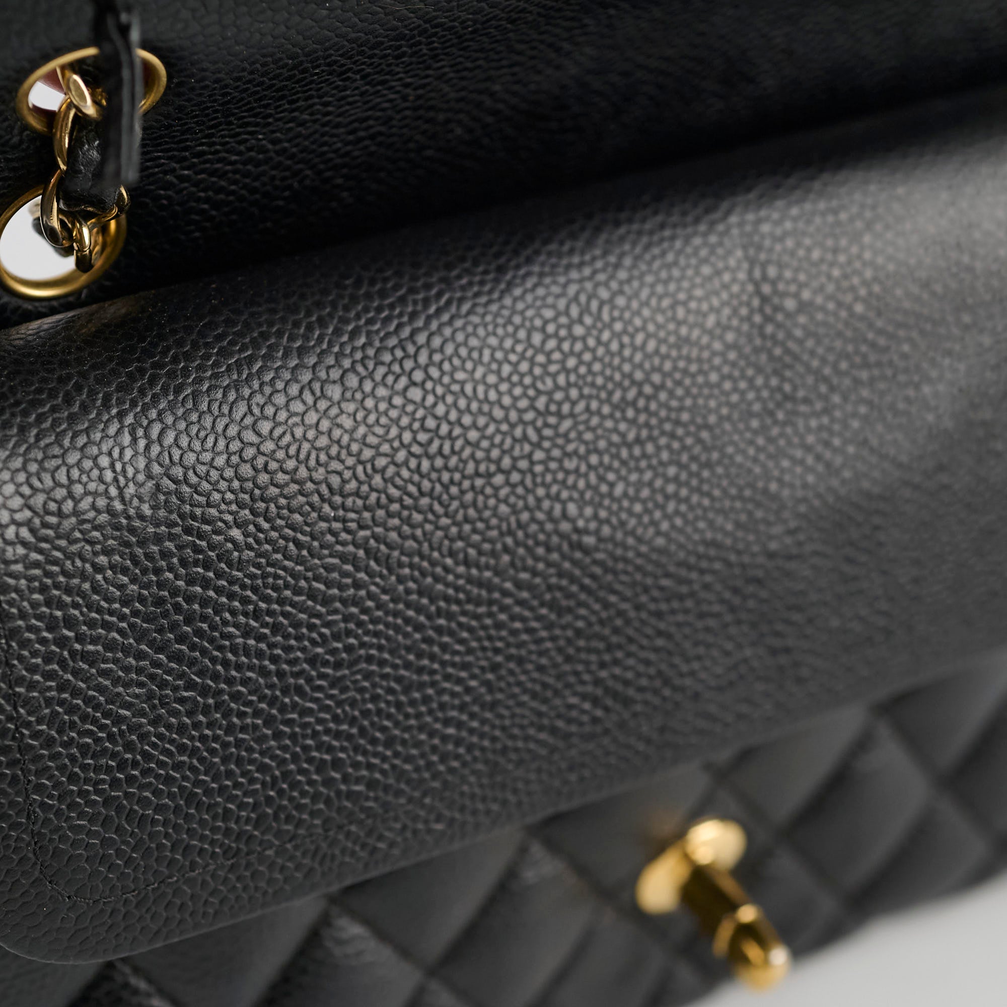 Chanel Classic Double Flap Bag Medium/Large Size in Black Caviar Leather with Gold Hardware - Perfect for Luxury Fashion, Evening Events & Gift Giving