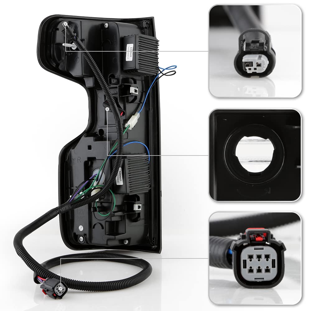 ACANII Black LED Tube Tail Lights Brake Lamps for 2019-2023 Chevy Silverado 1500 - Left & Right Pair - Upgrade Your Truck's Style & Safety for Night Driving & Off-Road Adventures