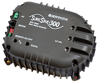 Morningstar SureSine 300W Pure Sine Wave Power Inverter 12V to 115V UL Certified for RVs, Boats & Off-Grid Solar Systems - Reliable Backup Power for Home Appliances & Electronics