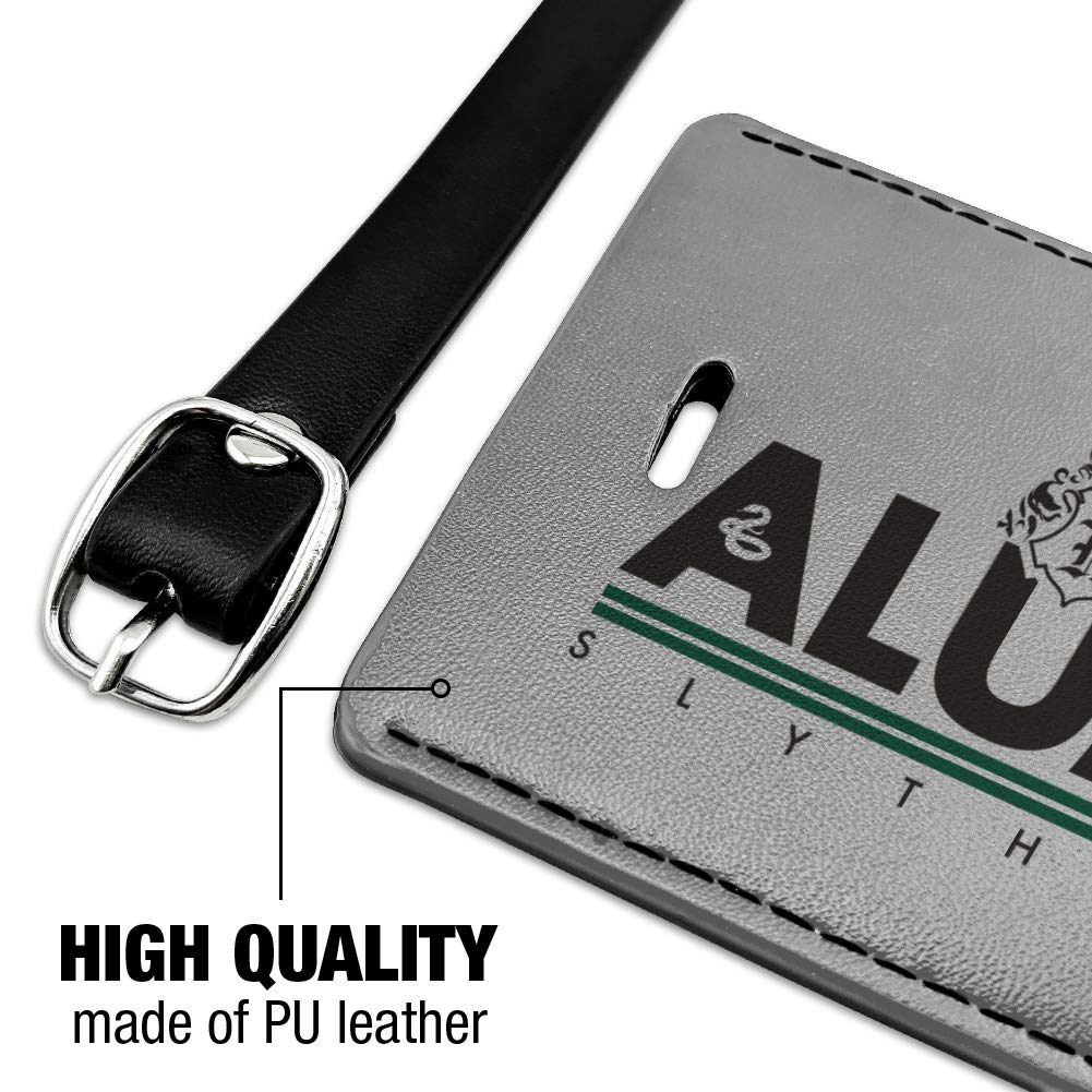 Harry Potter Slytherin Alumni Leather Luggage Tag - Rectangle Carry-On ID Tag for Suitcases, Backpacks & Travel Bags - Perfect for Harry Potter Fans & Travel Enthusiasts