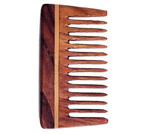 Organic Neem Wood Comb for Hair Growth & Dandruff Control - Natural Ayurvedic Hair Care for Women & Men (10x5x2cm) - Perfect for Daily Scalp Massage & Healthy Hair Maintenance