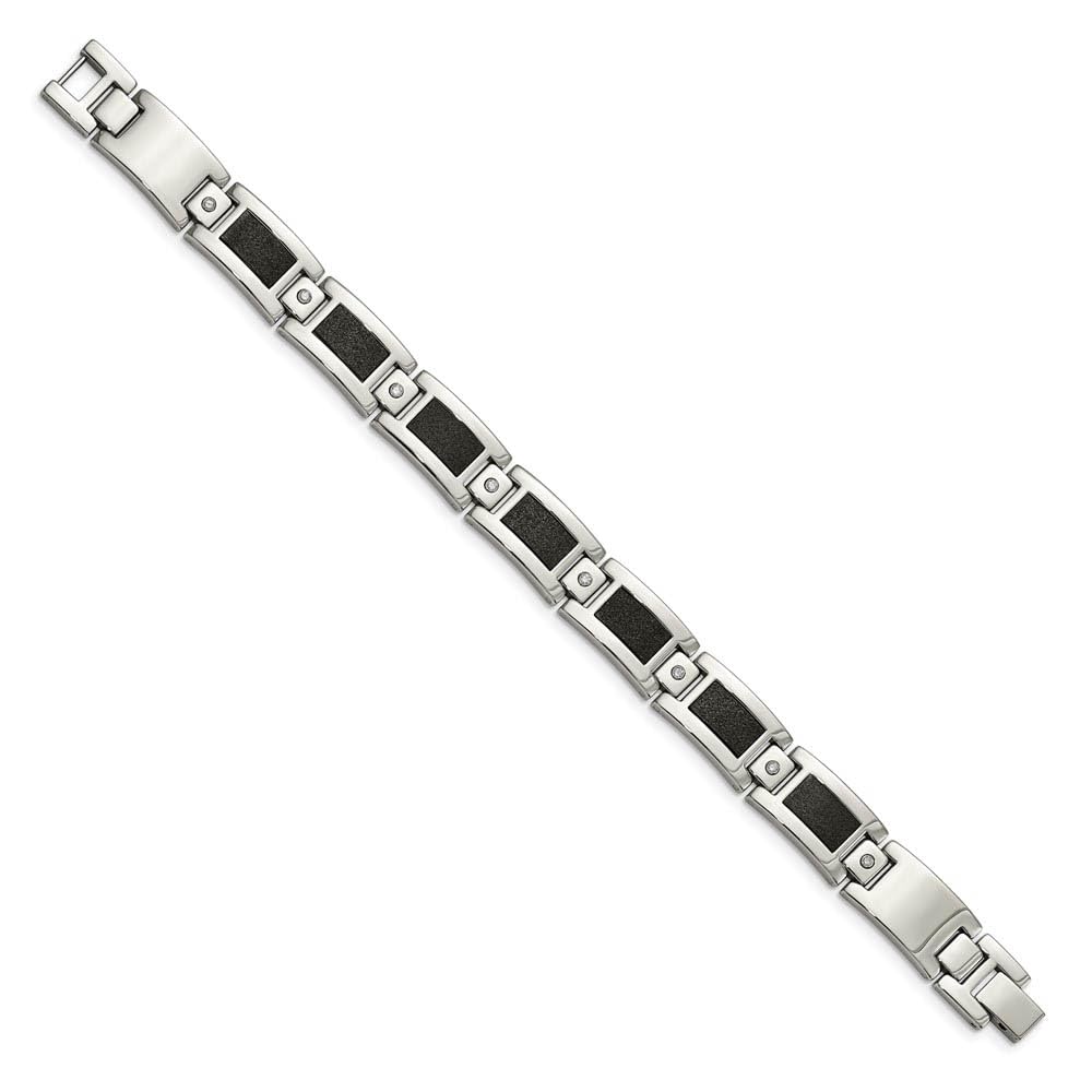 Men's Black Bow Stainless Steel Bracelet - Diamond Polished & Laser Cut Design - 8.25 Inch Adjustable Wristband - Perfect for Gifts, Weddings, and Formal Occasions