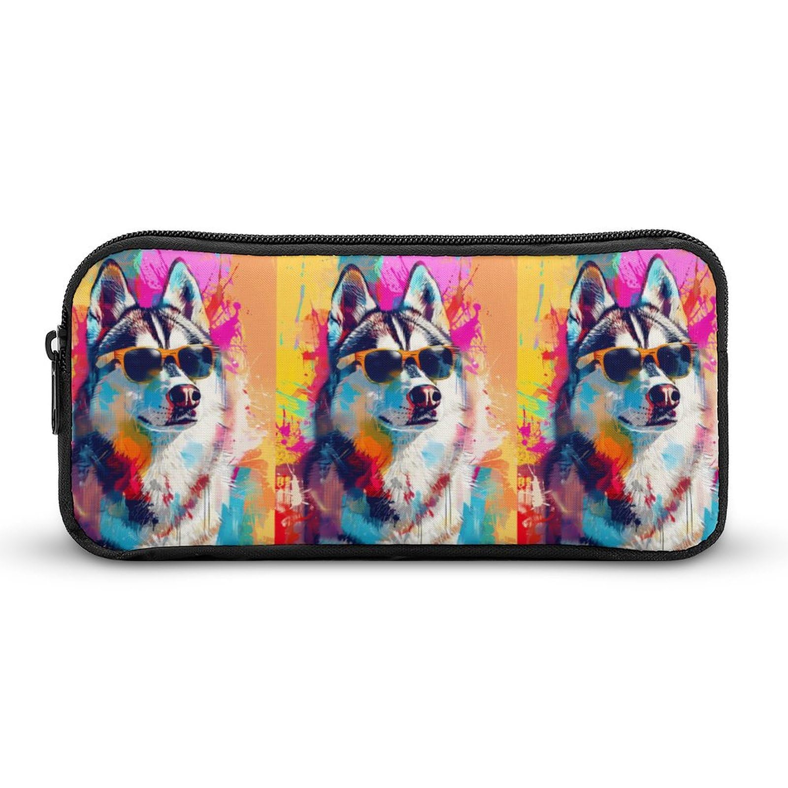 Durable Husky Dog Pencil Case - Large Capacity Storage Pen Pouch for School, Office & Travel - Cute Dog Design Stationery Organizer