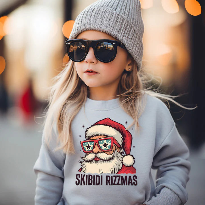 CLR Skibidi Rizzmas Sweatshirt - Trendy Christmas Graphic Pullover for Men & Women | Perfect for Holiday Parties, Gift Giving & Winter Fashion