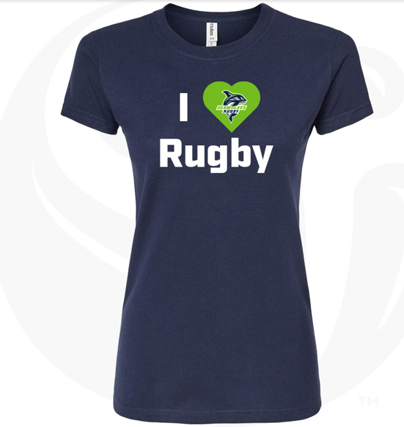 Seawolves Rugby Women's T-Shirt - I Love Rugby Graphic Tee for Fans & Players - Perfect for Game Day, Training & Casual Wear