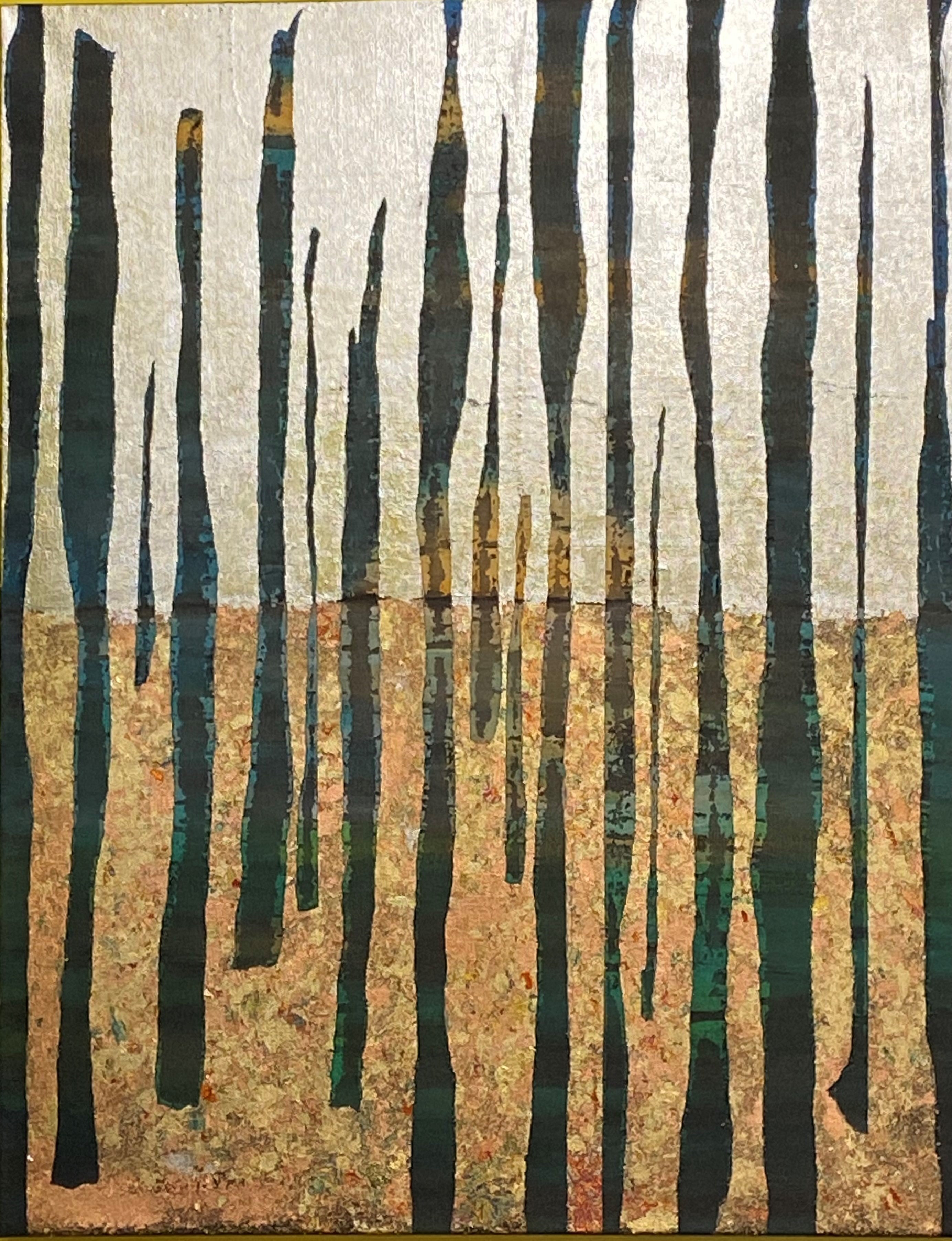 Laura Maze: Behind the Trees - Abstract Landscape Wall Art for Home & Office Decor | Perfect for Living Rooms, Bedrooms & Workspaces