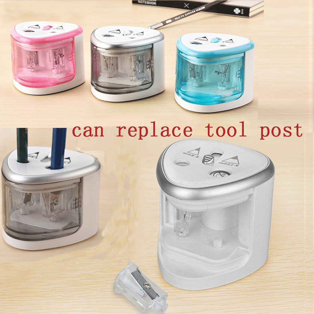 Electric Pencil Sharpener - Battery Operated Automatic Pencil Sharpener for Kids, Adults & Artists - Silver Office Pencil Cutter (Batteries Not Included) | Perfect for School, Office, Art Studio & Home Use