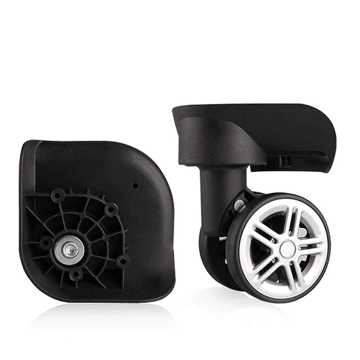 360 Degree Swivel Silent Luggage Wheels Replacement Set (2-Pack) - Durable Spinner Suitcase Repair Parts for Smooth Travel - Perfect for Carry-Ons, Checked Bags & Business Trips