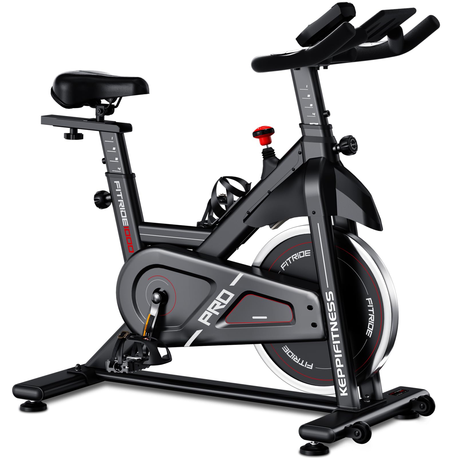 KeppiFitness Exercise Bike - Magnetic Resistance Indoor Cycling Bike for Home Gym, Adjustable Seat & Handlebars, LCD Monitor & Tablet Holder - Perfect for Cardio Workouts, Weight Loss & Home Fitness Training