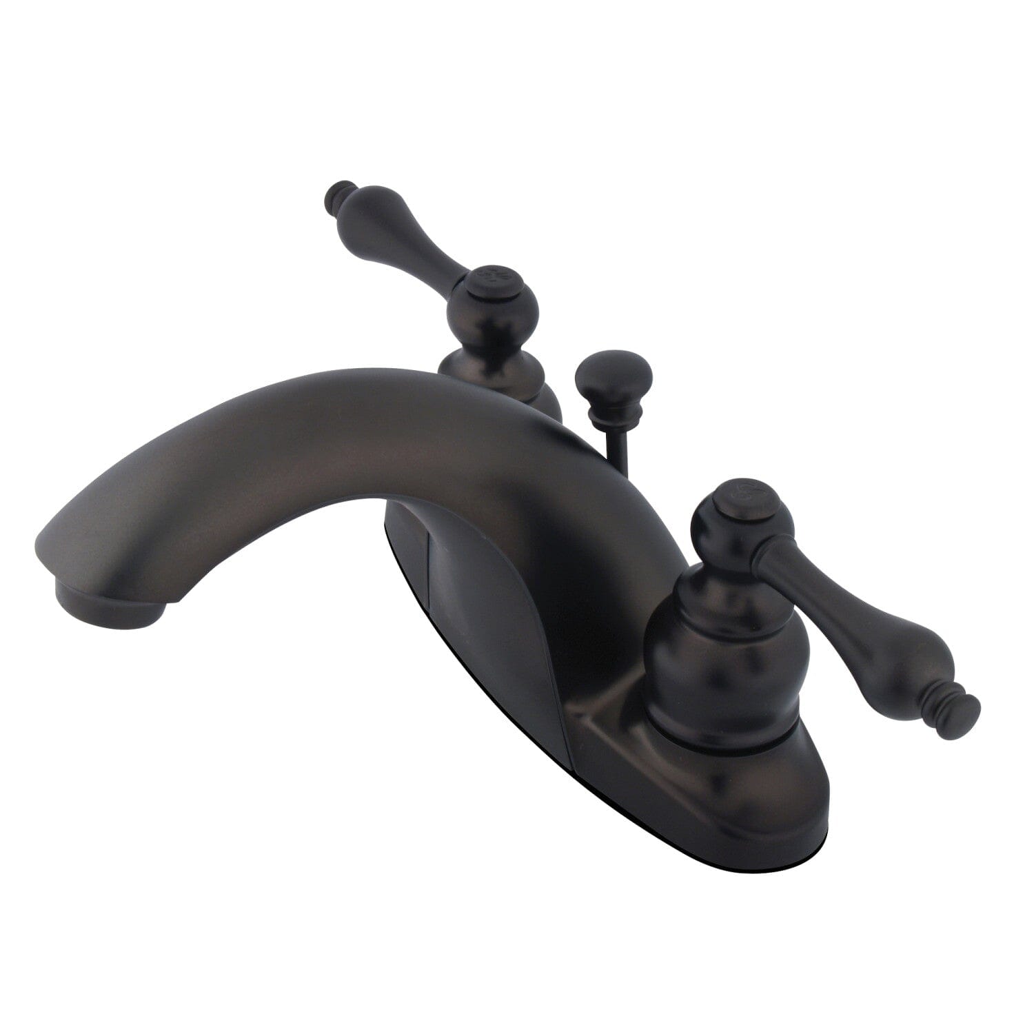 English Country Style 4-Inch Centerset Bathroom Faucet - Double Handle Deck Mount with Pop-Up Drain - Perfect for Vintage or Cottage Bathroom Renovations
