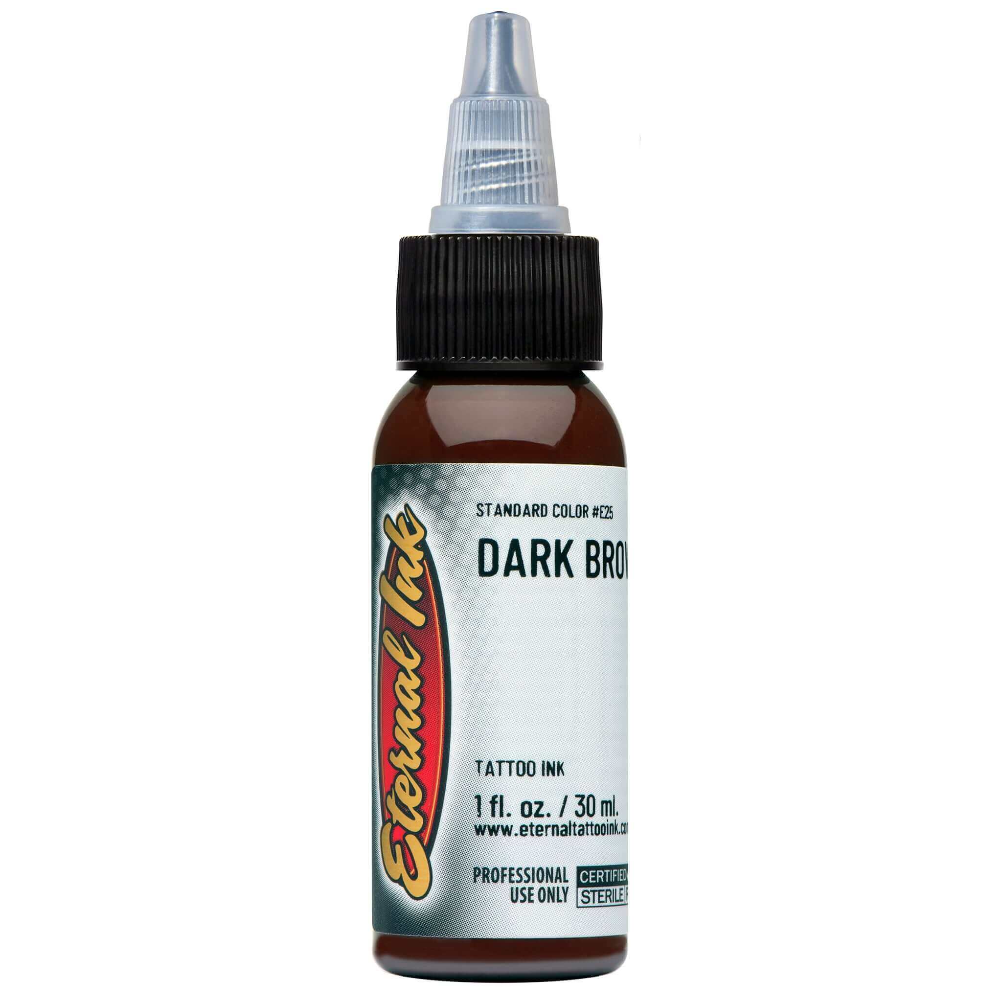 Dark Brown Eternal Ink - 1 oz Bottle for Tattoo, Calligraphy & Permanent Makeup | High-Quality, Long-Lasting Ink for Artists & Professionals