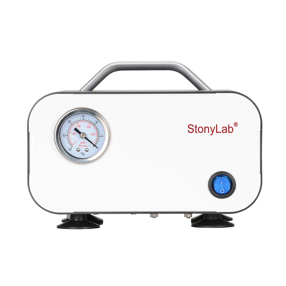 Stonylab Compact Oil-Free Diaphragm Vacuum Pump - 10 L/min Flow Rate for Laboratory Filtration & Distillation - 110-220V - Ideal for Chemistry Labs, Scientific Research, and Industrial Applications