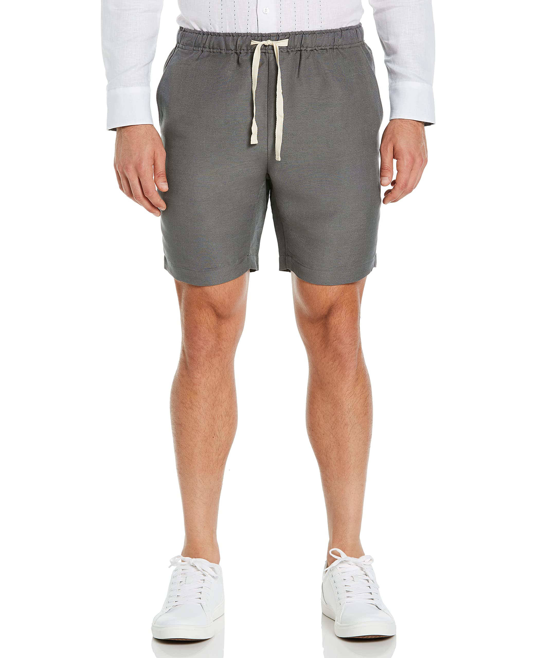 Cubavera Men's Linen-Blend Casual Drawstring Shorts - Lightweight Summer Beachwear & Lounge Pants for Outdoor Activities