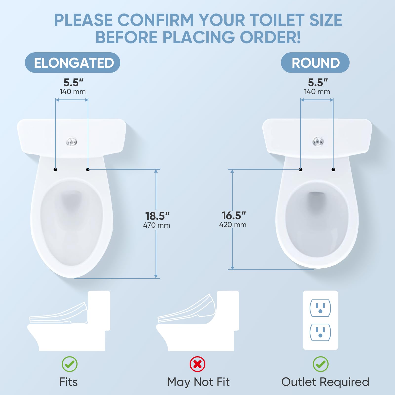 LEIVI Smart Bidet Toilet Seat with Wireless Remote & Side Panel - 5 Spray Modes, Adjustable Heated Seat, Warm Water & Air Dryer, Auto LED Nightlight for Elongated Toilets - Perfect for Modern Bathrooms & Elderly Care
