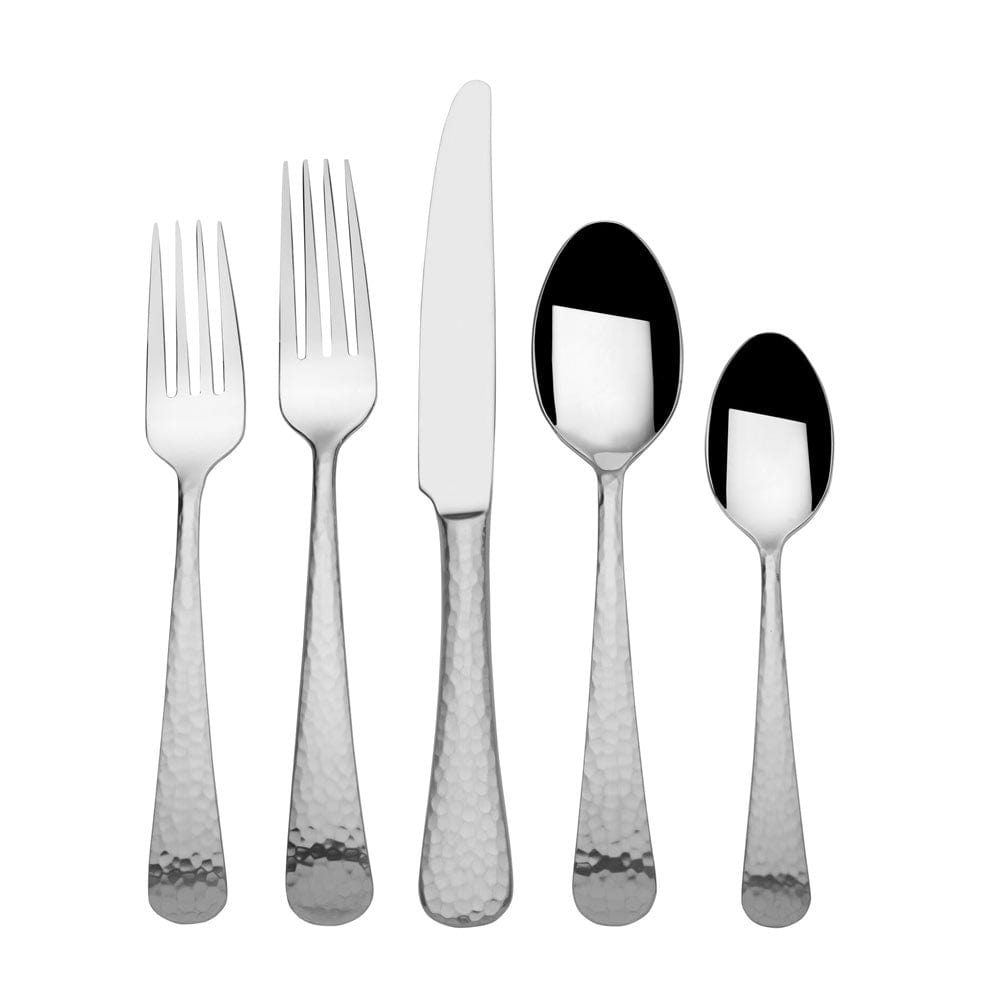 Hammered Opulent 75-Piece Flatware Set - Service for 12 - Premium Stainless Steel Cutlery Set for Fine Dining, Weddings & Formal Occasions